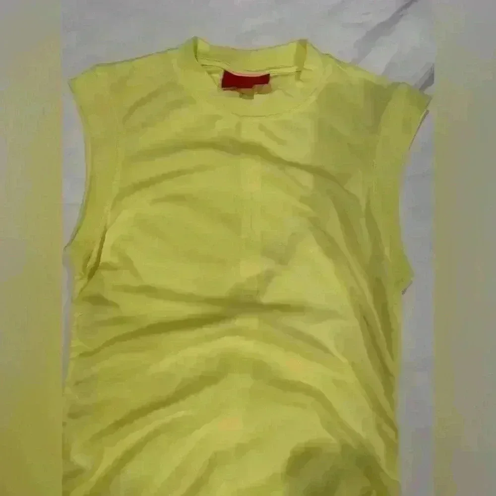 Jennifer Lopez Midi Dress Size Medium Yellow - Picture 5 of 8